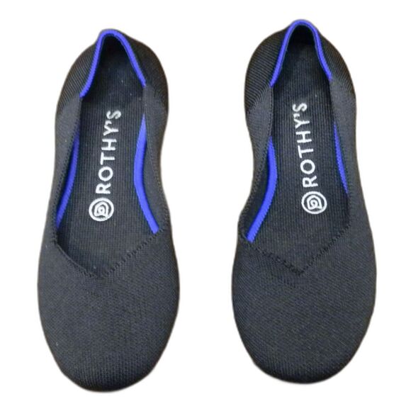 Rothy's Black & Blue Flats Shoes Women's Size W7 - Picture 1 of 5